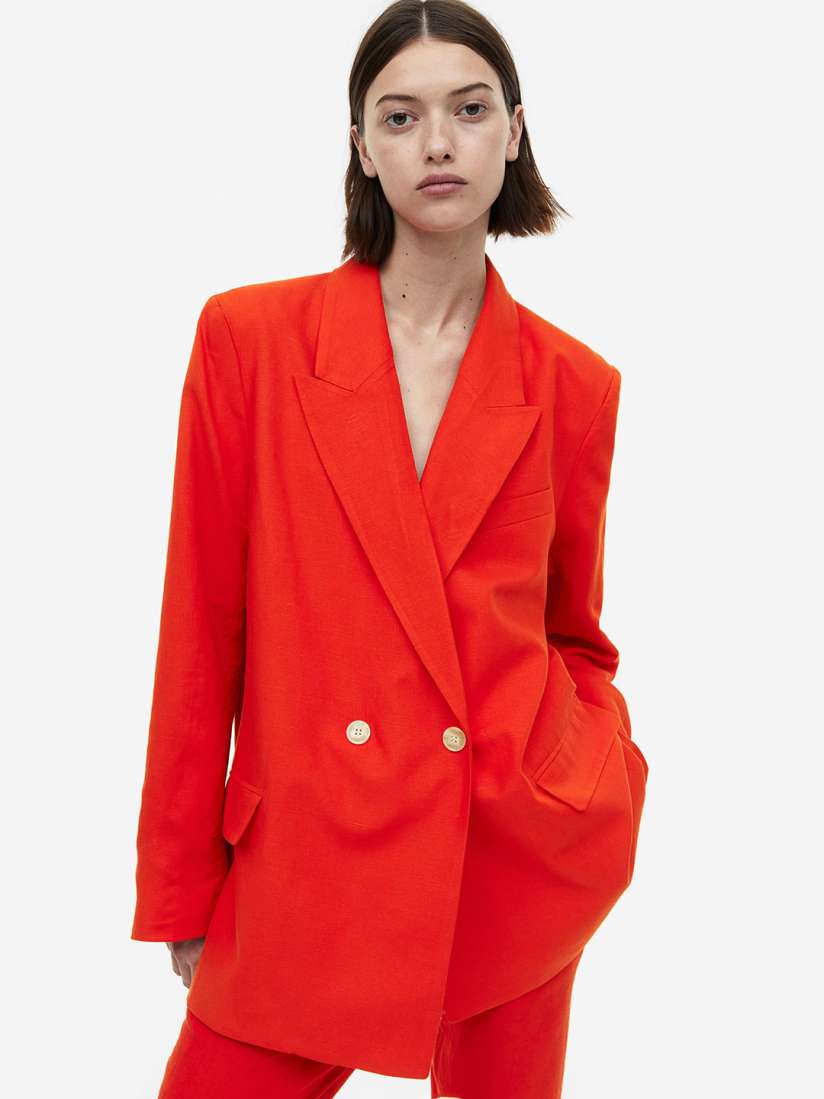 Red blazer double breasted top