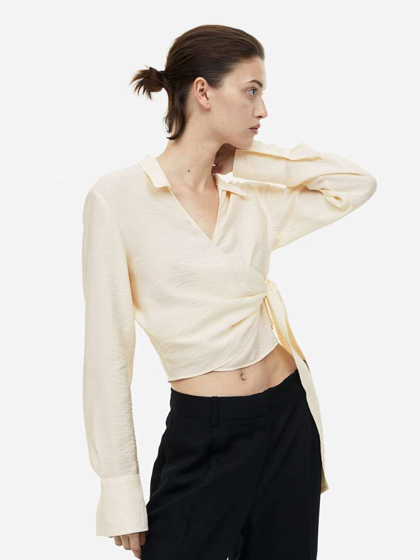 H&m wrapover blouse shop