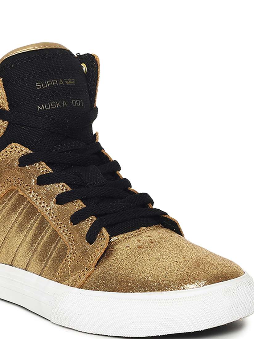 Buy Supra Kids Gold Toned Shimmery Skytop Skate Shoes Casual Shoes for Unisex Kids 2261860 Myntra