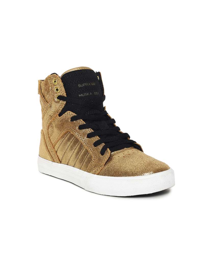 Buy Supra Kids Gold Toned Shimmery Skytop Skate Shoes Casual Shoes for Unisex Kids 2261860 Myntra
