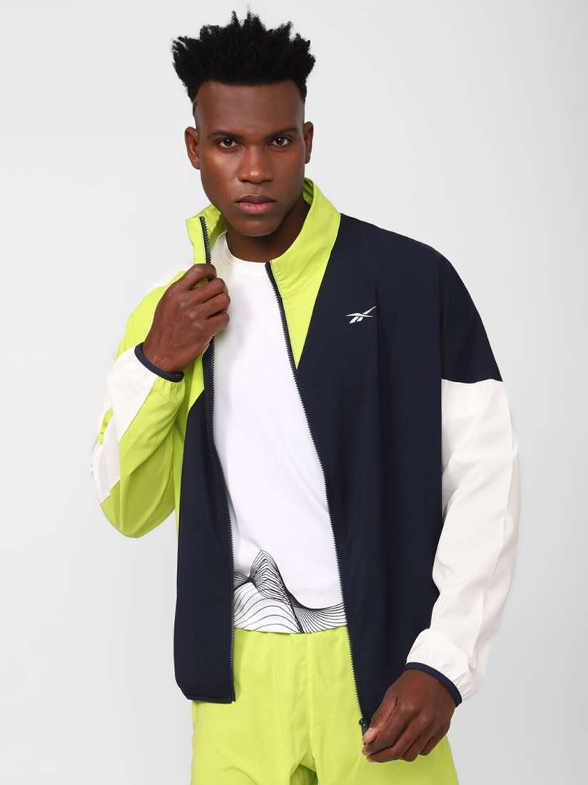 Buy Reebok Men Running Woven Wind Colourblocked Sporty Jacket Jackets for Men 22625034 Myntra