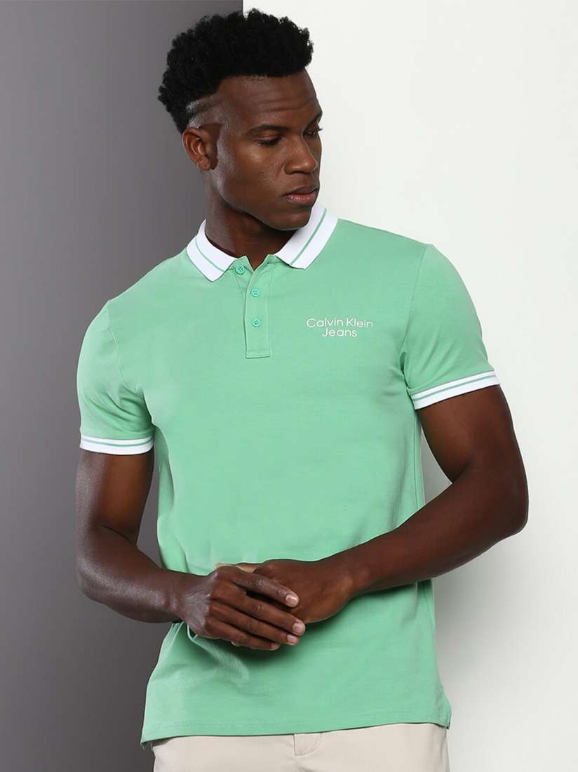 Calvin klein collar t shirt deals