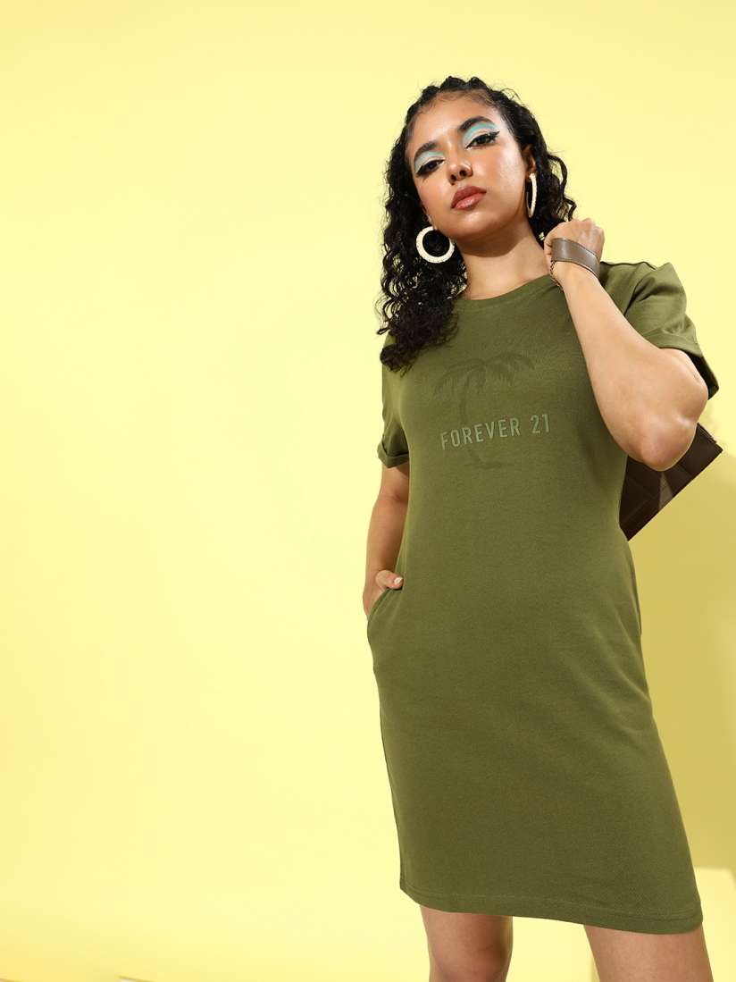 Buy FOREVER 21 Pure Cotton Tropical Print Above Knee Sheath Dress Dresses for Women 22629936 Myntra