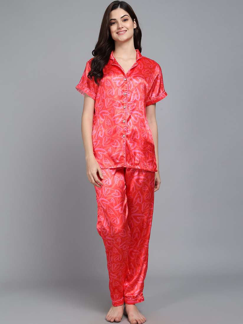 Satin night suit myntra clearance