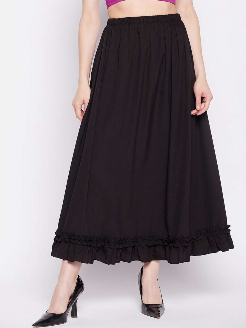 Buy NABIA Flared Crepe Maxi Skirt Skirts for Women 22630190 Myntra