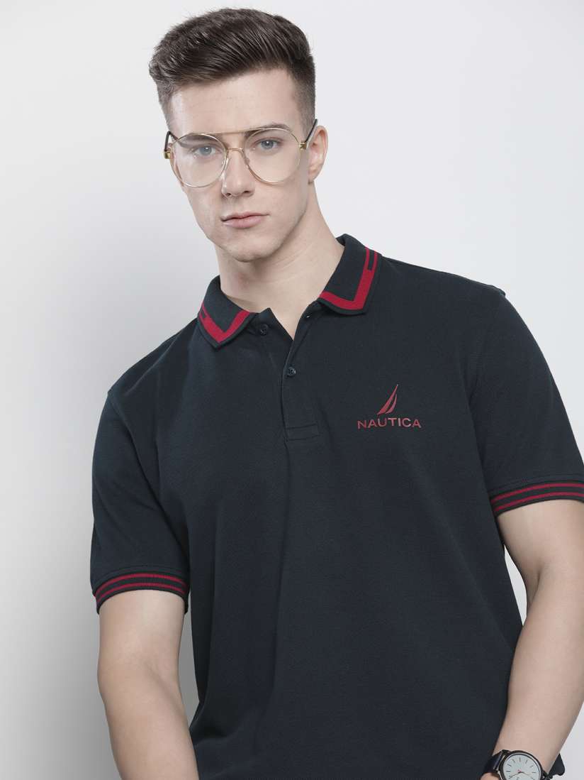 Buy Nautica Polo Collar Pure Cotton T shirt Tshirts for Men 22631686 Myntra