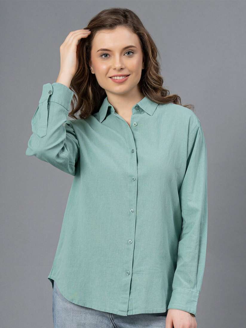 Buy Mode by Red Tape Spread Collar Cotton Linen Casual Shirt Shirts for Women 22634888 Myntra