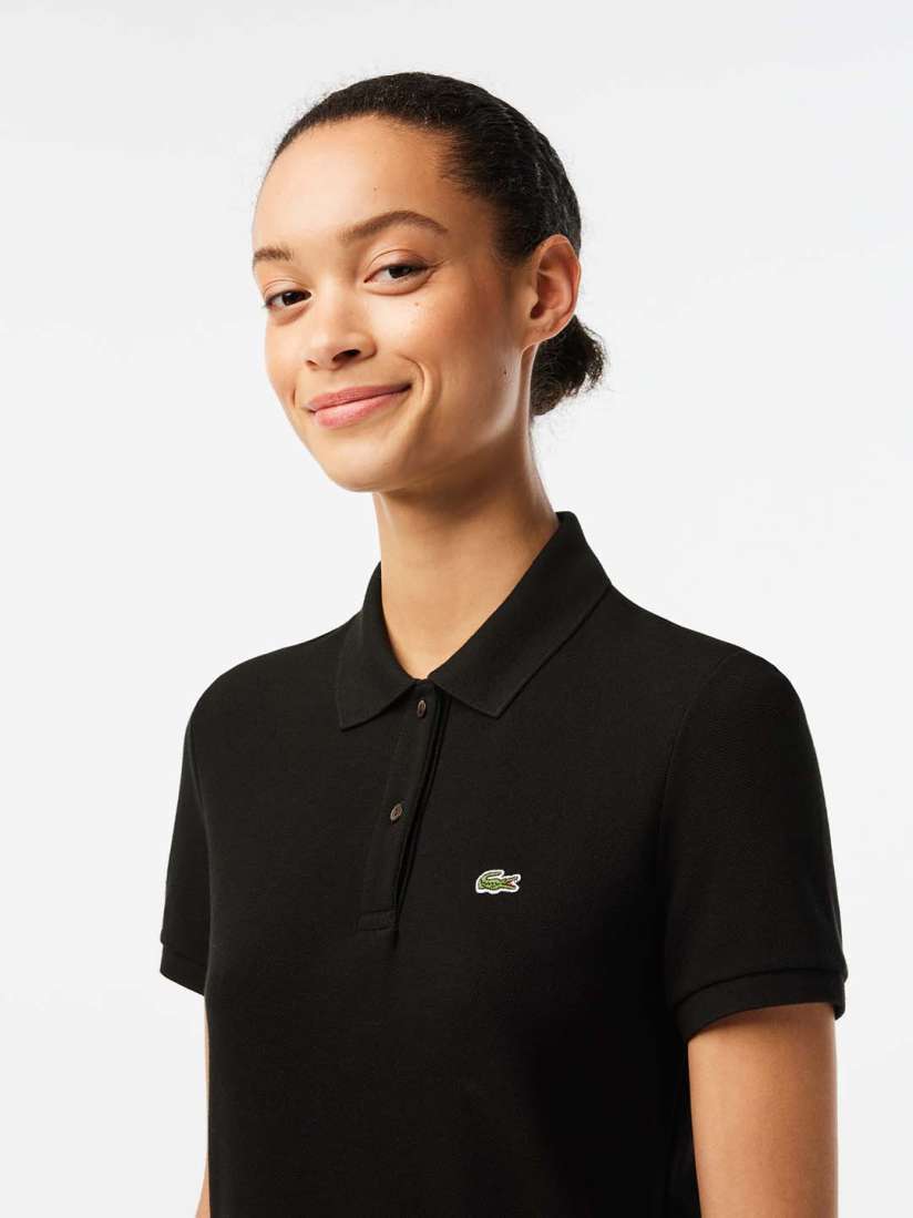 Buy Lacoste Women Black Solid Polo Collar T shirt Tshirts for Women 2263615 Myntra