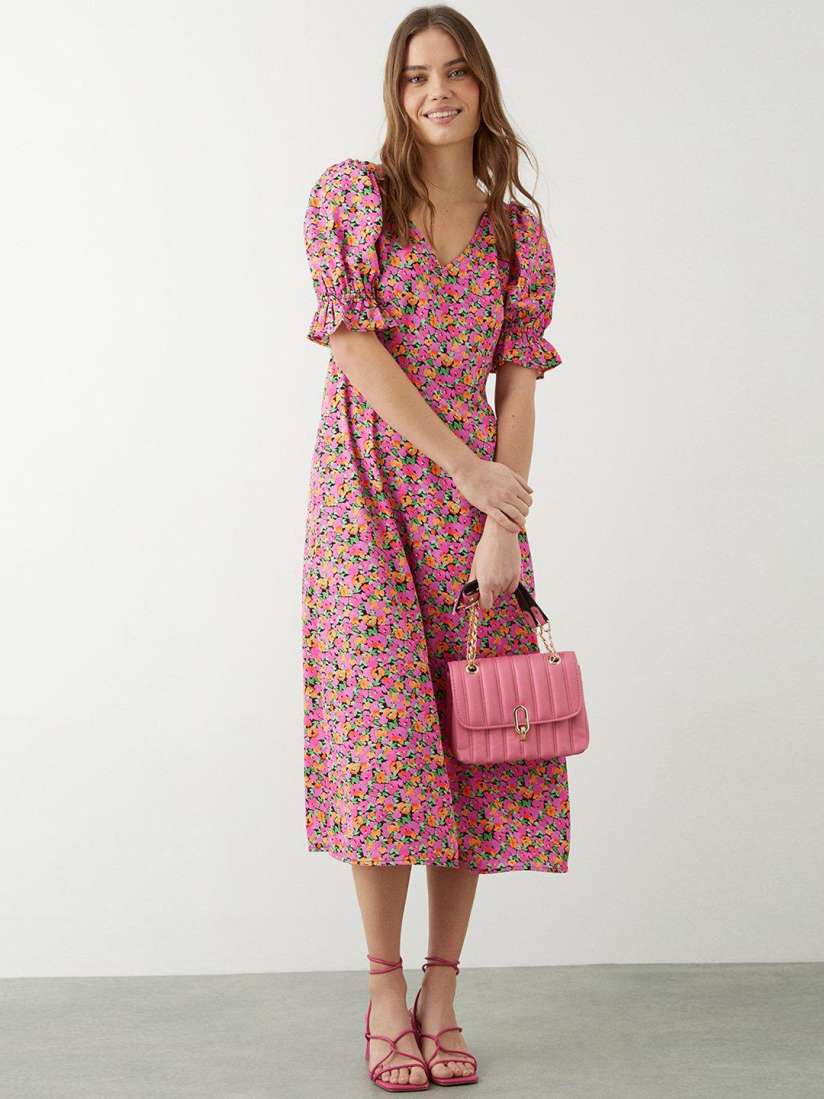 Buy DOROTHY PERKINS Floral Print Puff Sleeves A Line Midi Dress Dresses for Women 22637154 Myntra