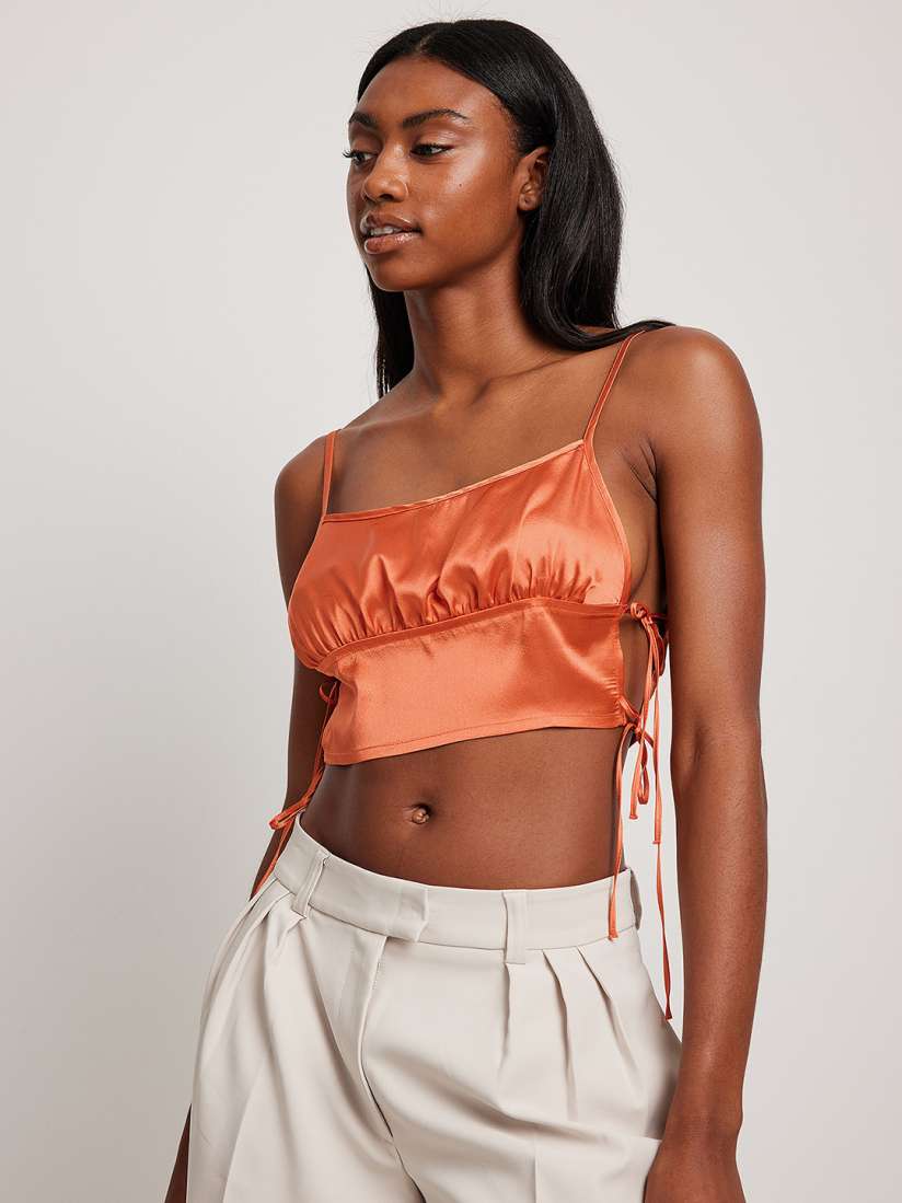 Satin crop blouse shop