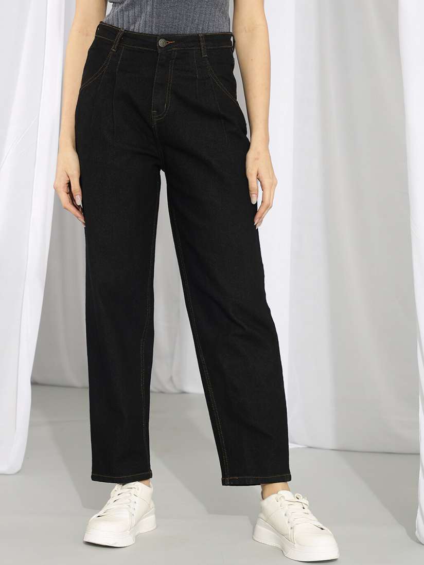 Buy Kotty Women Black Straight Fit High Rise Stretchable Jeans Jeans for Women 22642062 Myntra