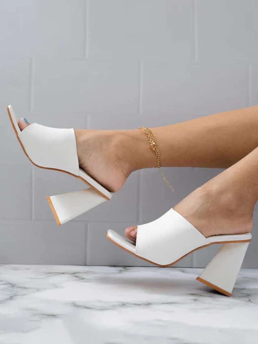 Triangle open toe heels outlet
