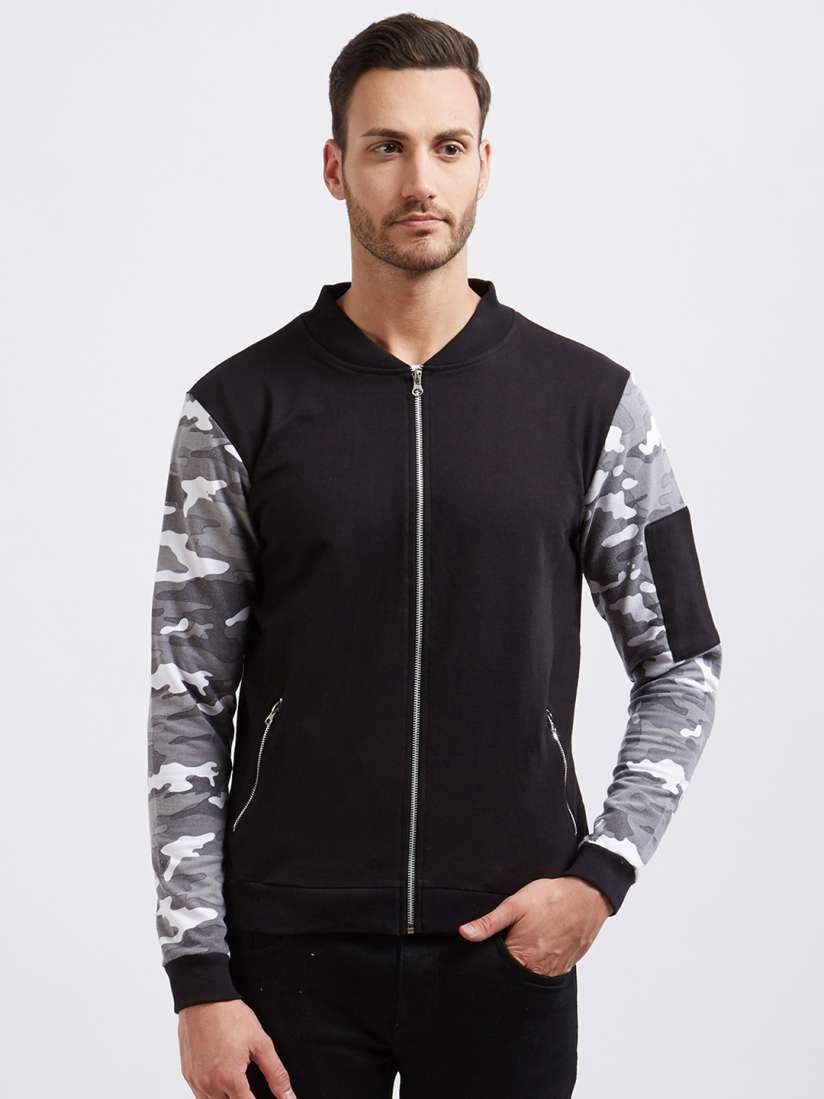 Buy DEEZENO Men Black Printed Bomber Jacket With Camouflage Print Jackets for Men 2264678 Myntra