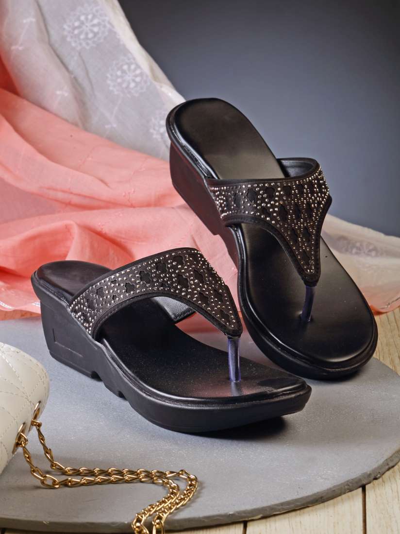 Embellished wedge heels discount
