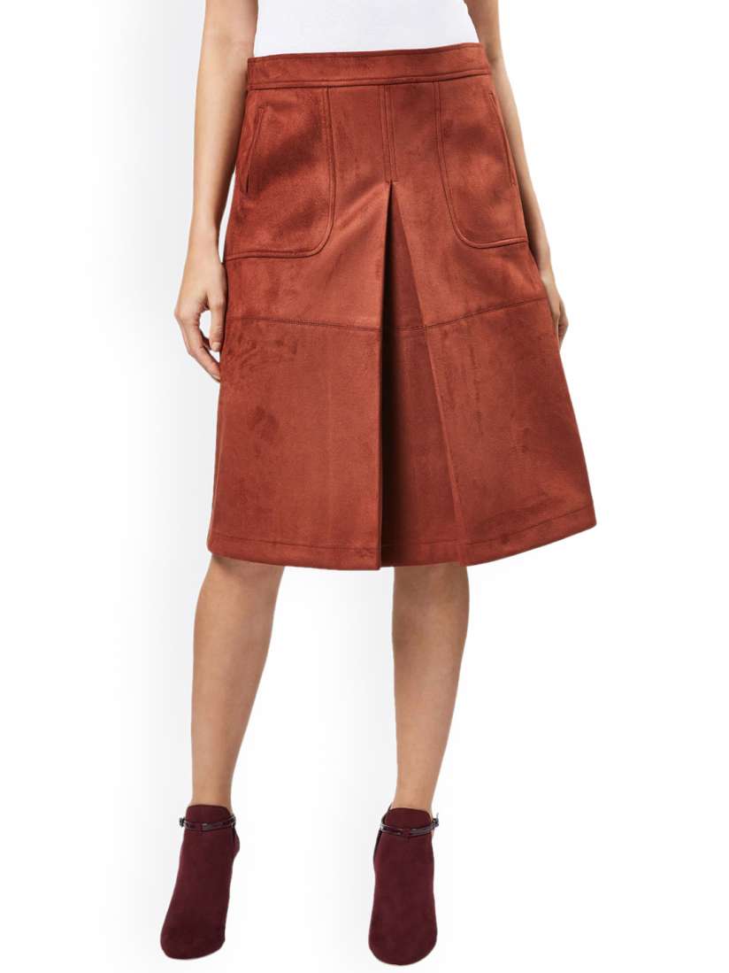 Rust a line midi skirt top