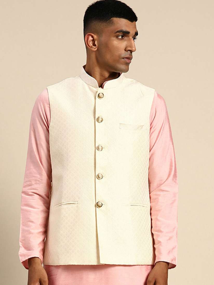 Mandarin collar vest sale