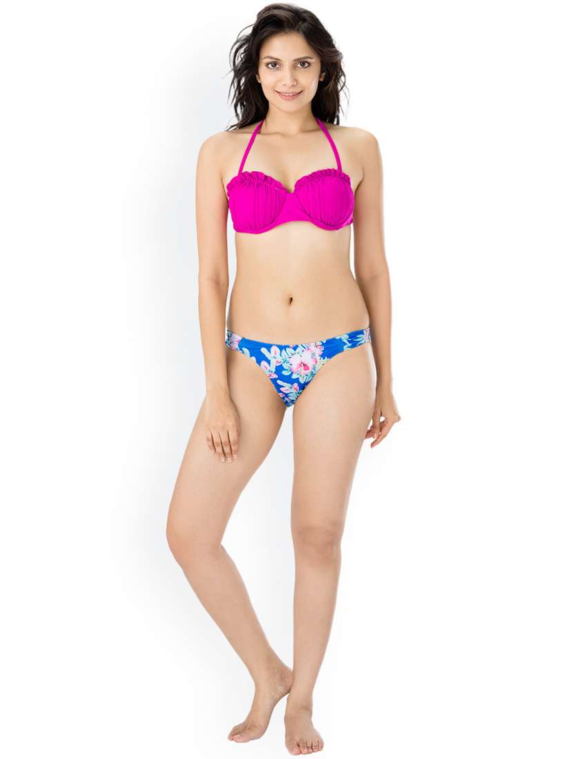 Buy PrettySecrets Womens Halter Neck Printed Swimsuit at