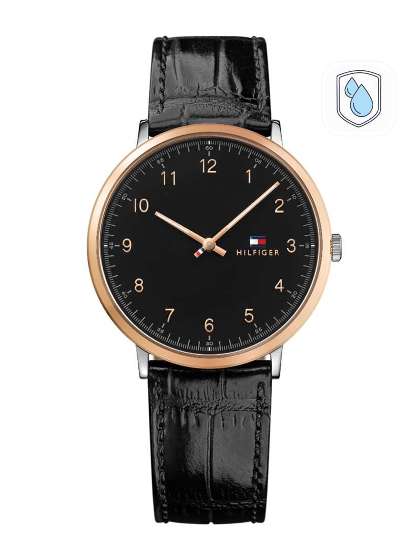 Tommy hilfiger men black analogue watch on sale
