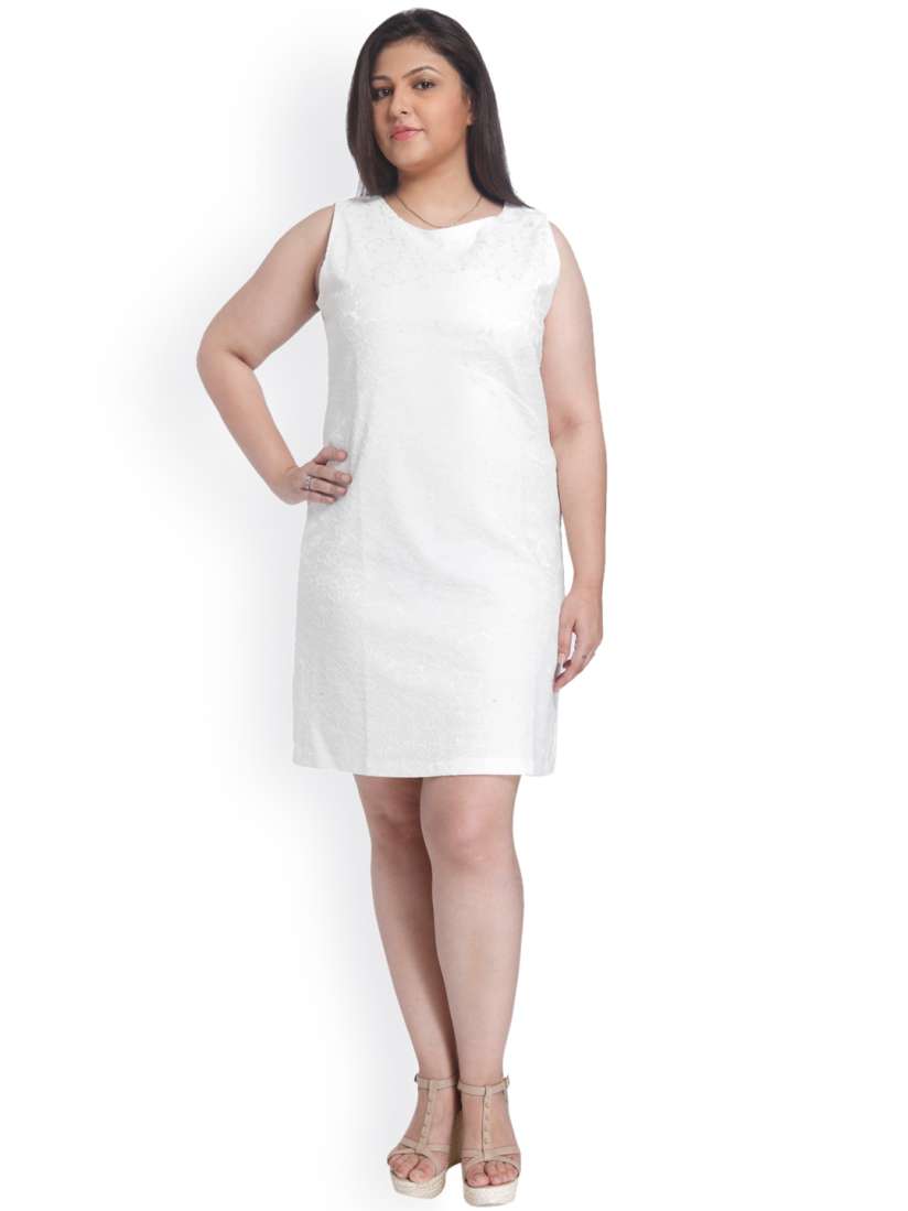 White sheath dress plus size top