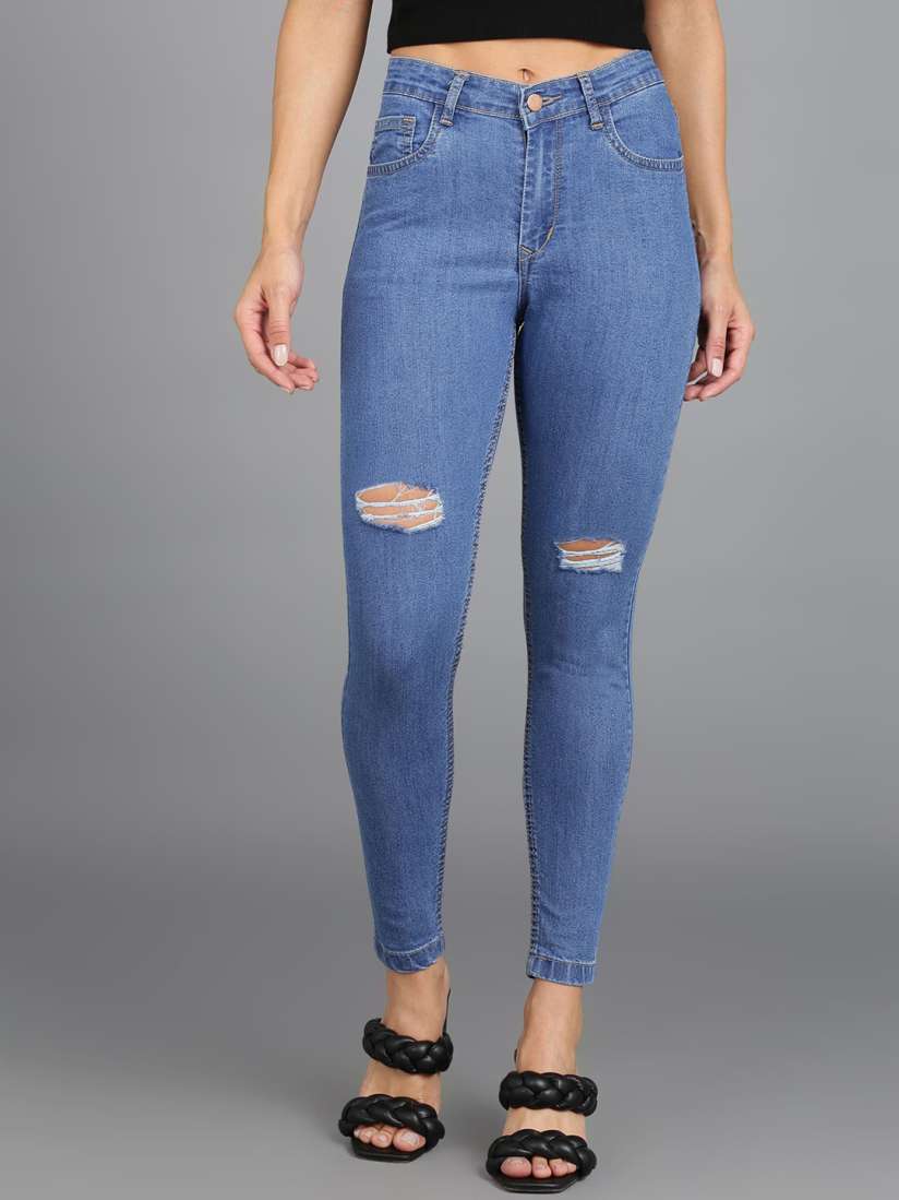 Buy Urbano Fashion Women Skinny Fit Mildly Distressed Stretchable Ripped Jeans Jeans for Women 22667492 Myntra