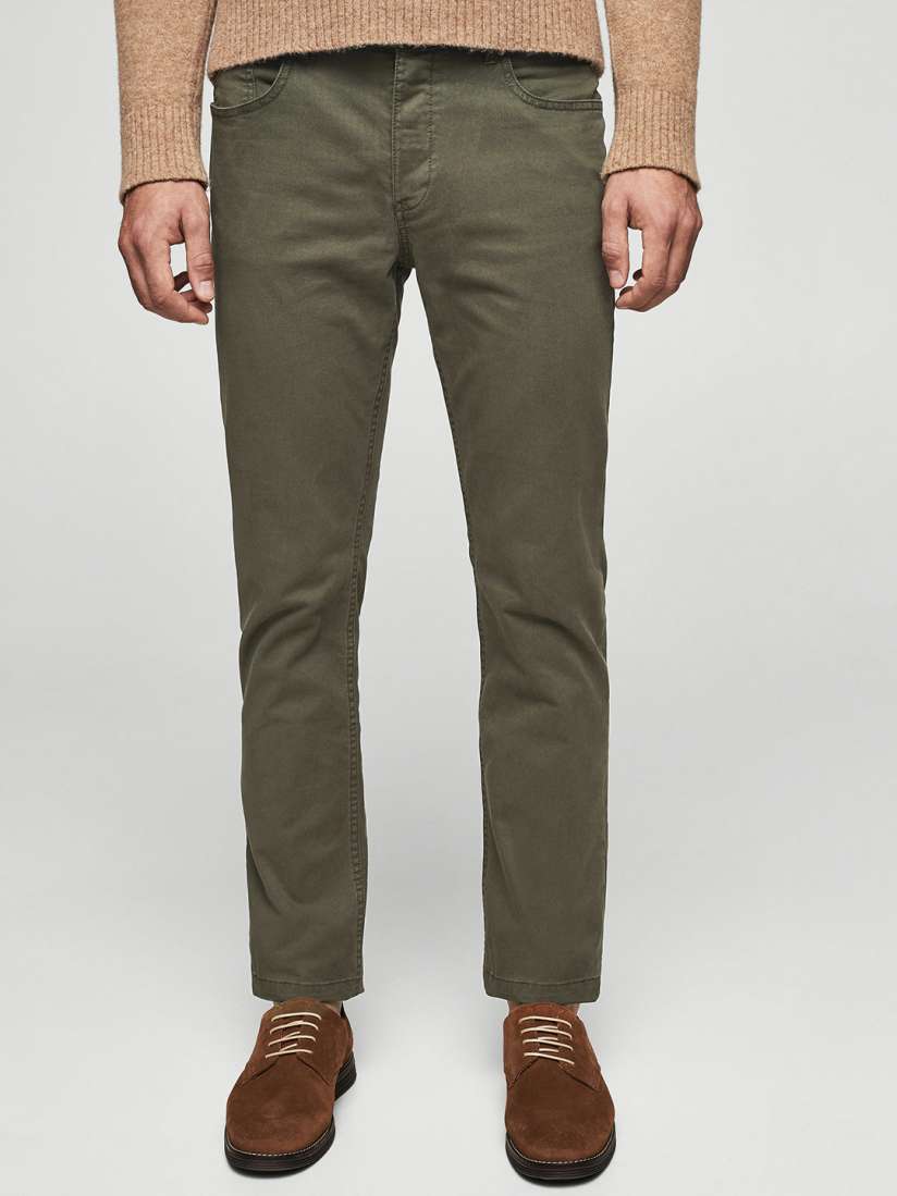 Buy MANGO MAN Olive Green Regular Fit Solid Trousers Trousers for Men 2267700 Myntra