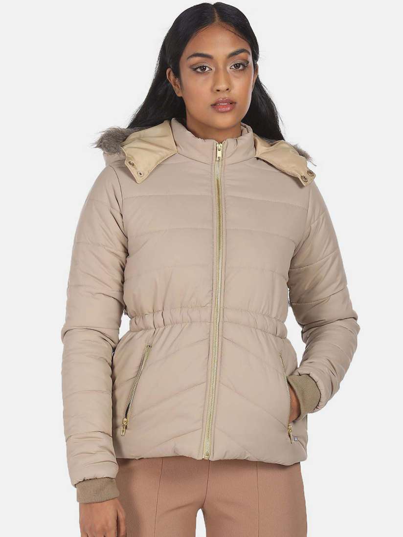 Buy Flying Machine Hooded Parka Jacket With Faux Fux Trim Jackets for Women 22677520 Myntra