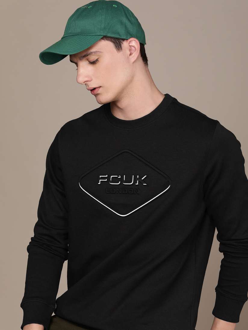 Buy FCUK Round Neck Brand Logo Embossed Detail Sweatshirt Sweatshirts for Men 22679612 Myntra