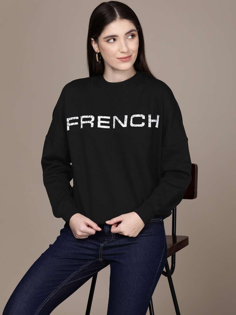 Buy French Connection Round Neck Brand Logo Printed Sweatshirt Sweatshirts for Women 22679632 Myntra