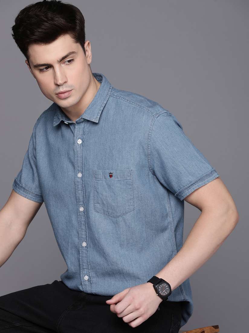 Buy Louis Philippe Jeans Men Slim Fit Denim Shirt Shirts for Men 22679986 Myntra