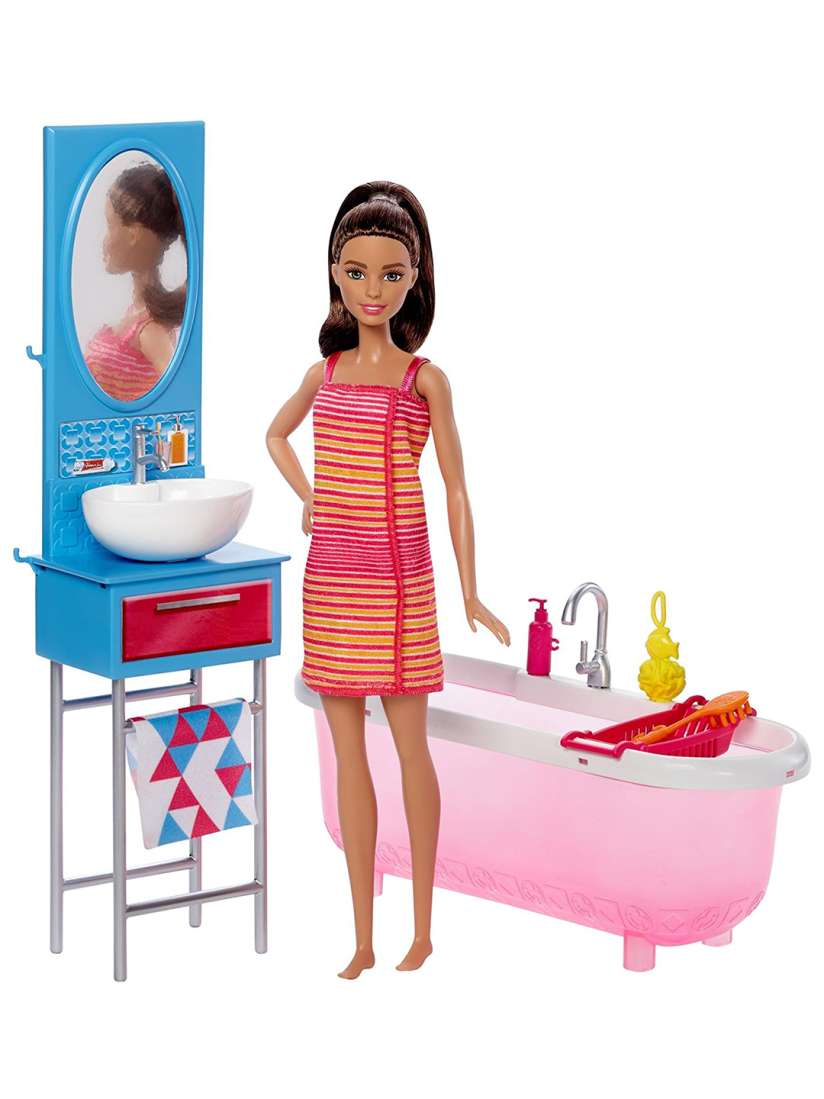 Buy Mattel Multicoloured Barbie Bathroom Doll Furniture Soft Toys and Dolls for Girls 2268407 Myntra