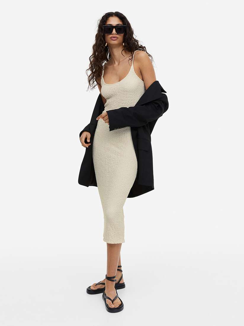 crinkled jersey dress