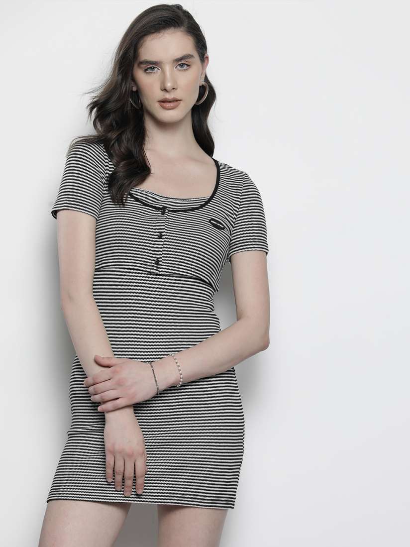 Buy Urban Revivo Knitted Striped Mini Dress with Matching Top Dresses for Women 22688568 Myntra