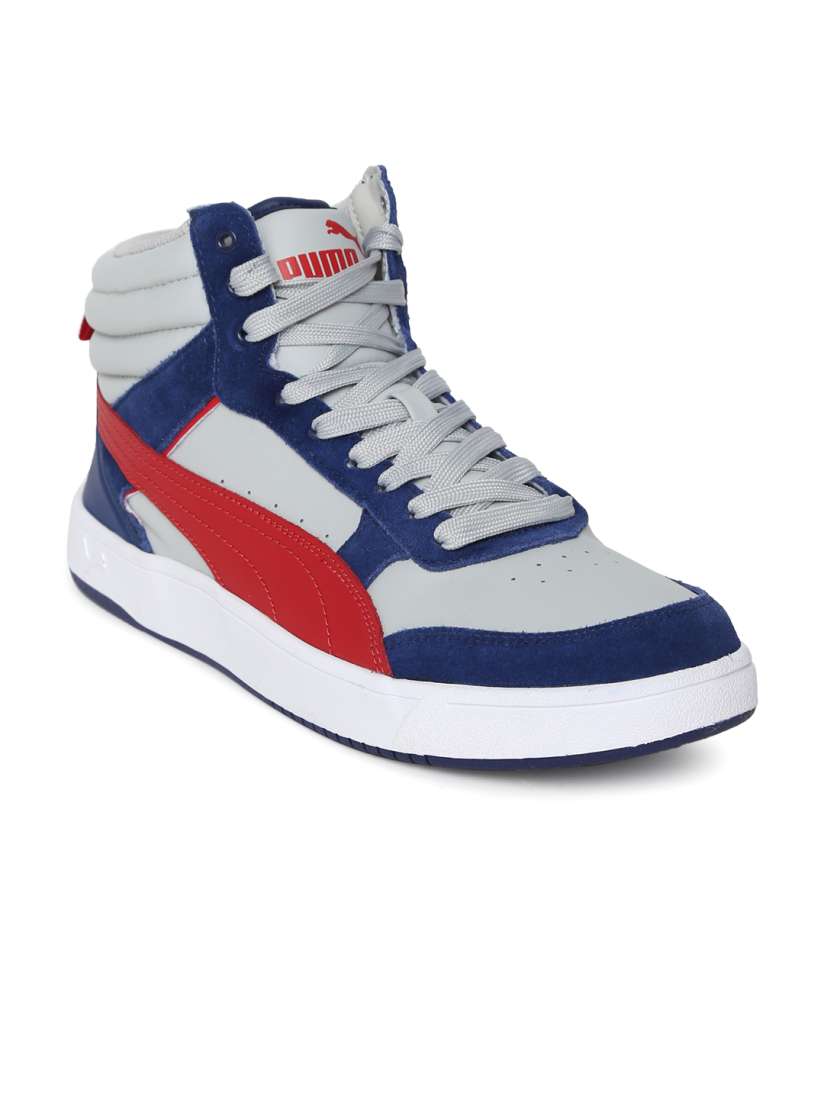 Buy Puma Men Grey Solid Suede Rebound Street V2 IDP High Top Sneakers Casual Shoes for Men 2268896 Myntra