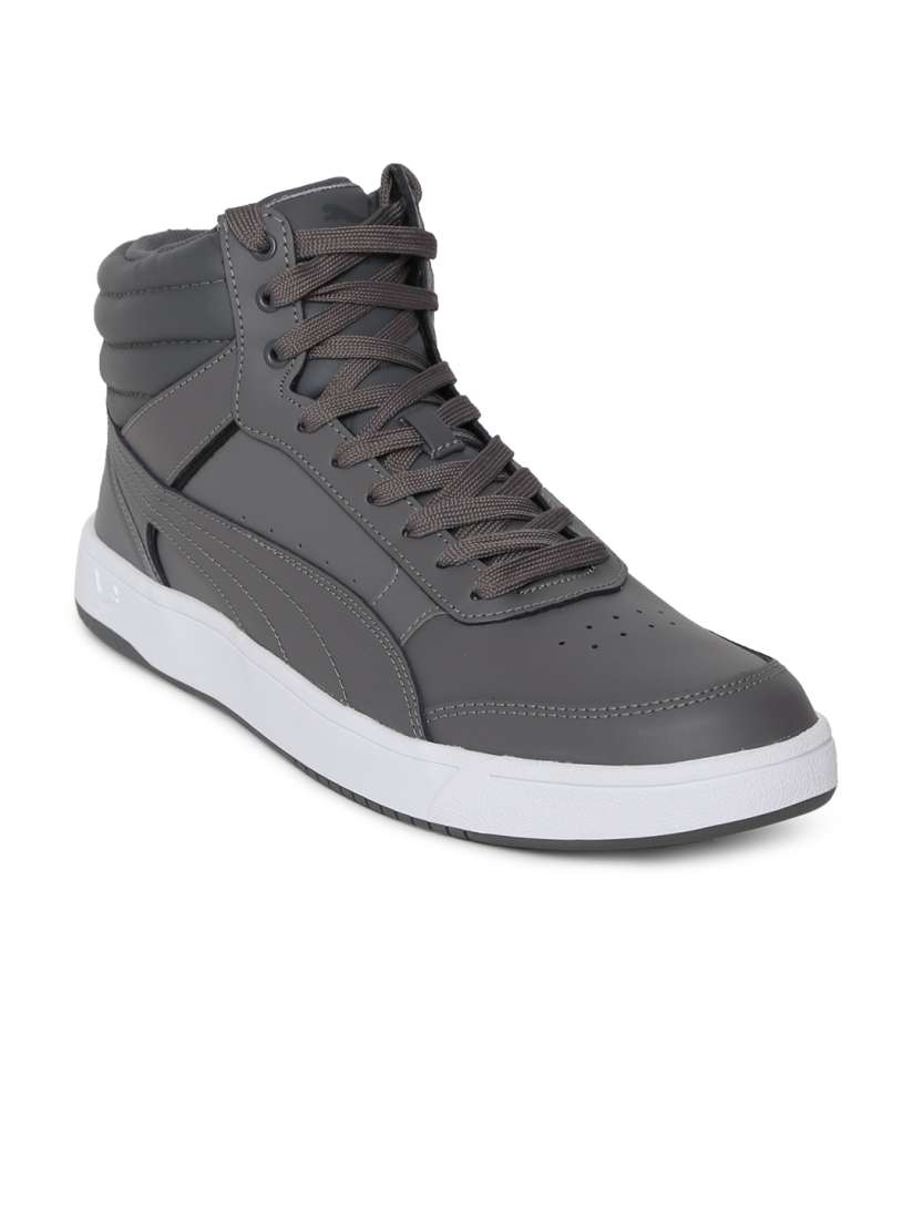 Buy Puma Men Grey Solid Leather Rebound Street v2 L IDP High Top Sneakers Casual Shoes for Men 2268899 Myntra