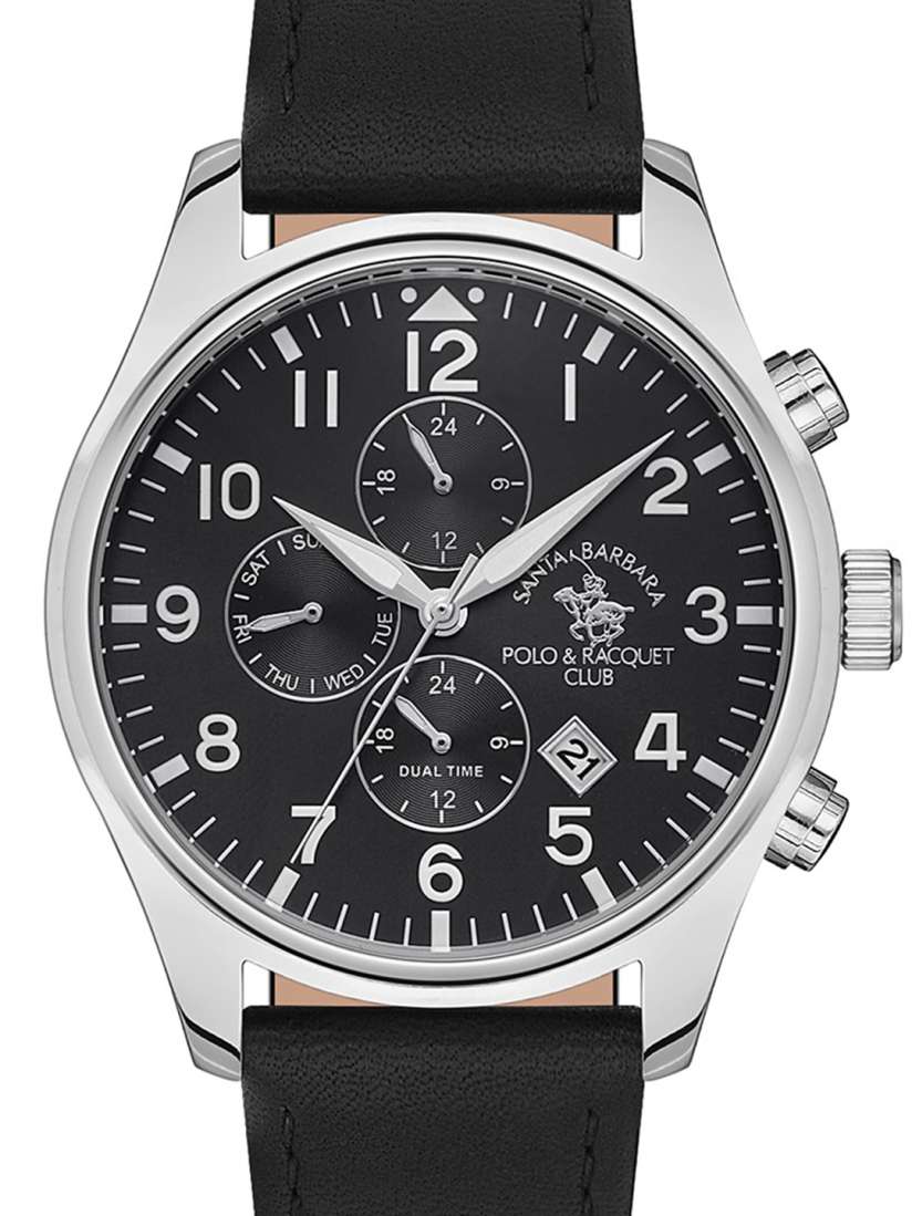 Buy SANTA BARBARA POLO RACQUET CLUB Men Leather Analogue Chronograph Watch SB.1.10395 1 Watches for Men 22690356 Myntra