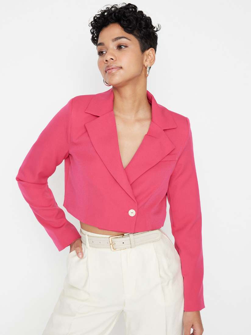 Double breasted cropped blazer new arrivals