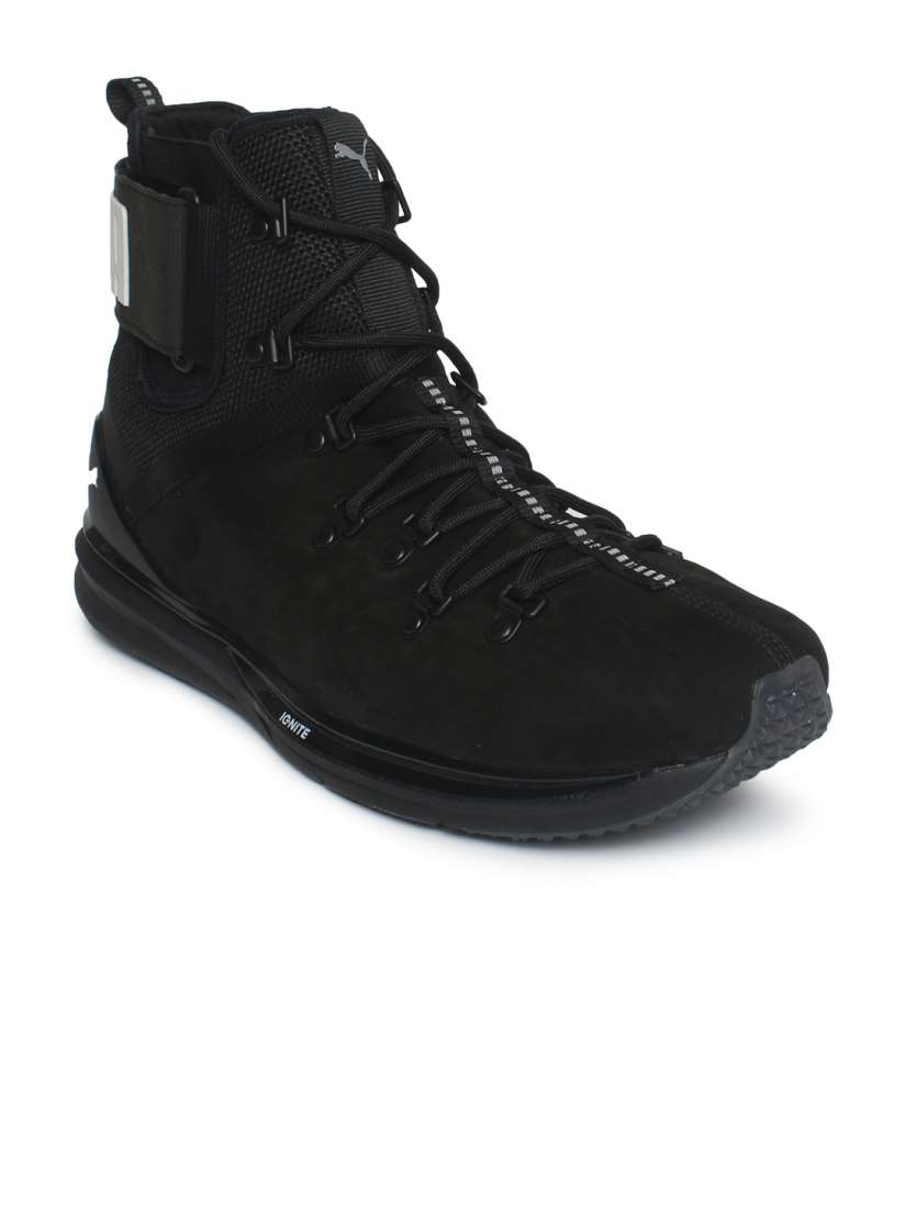 Buy Puma Men Black Mid Top IGNITE Limitless Boot Leather Running Shoes Boots for Men 2269151 Myntra