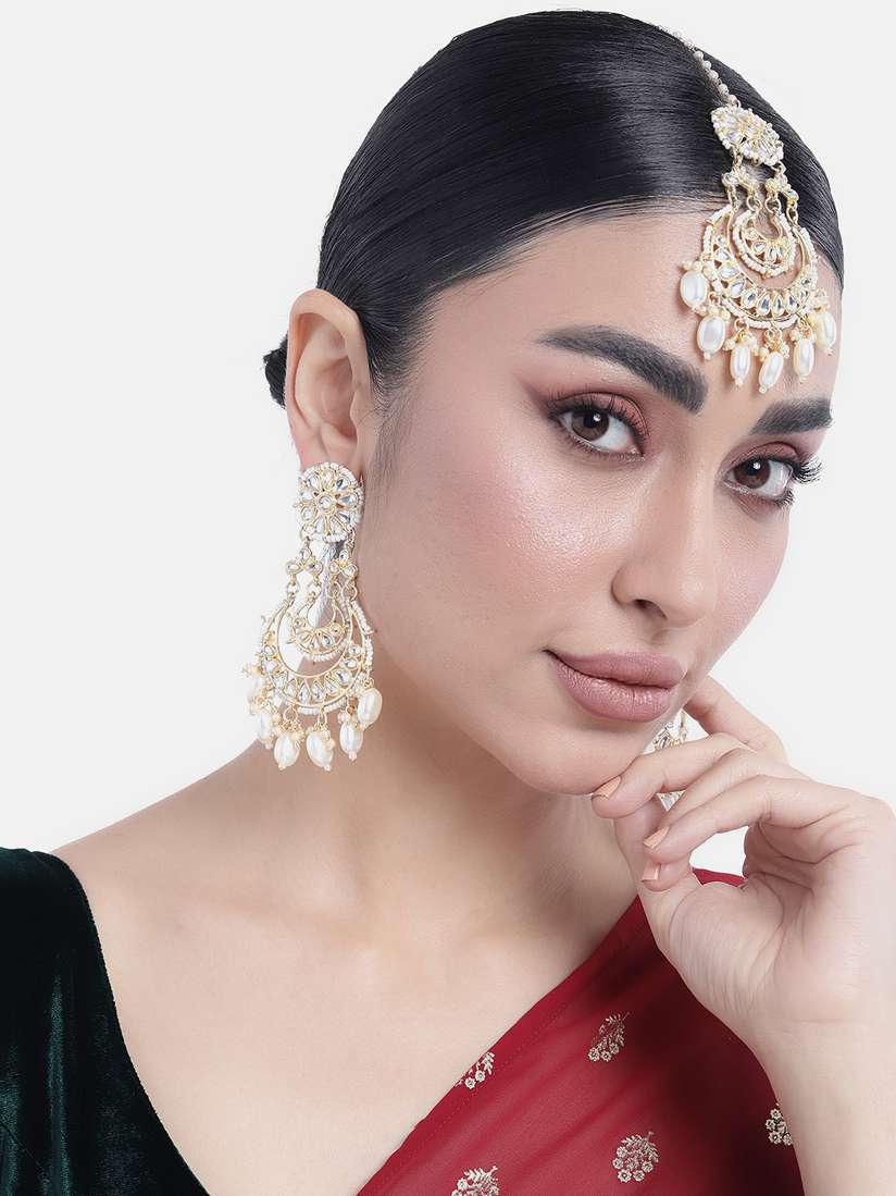 Maang tikka and earrings set myntra cheap