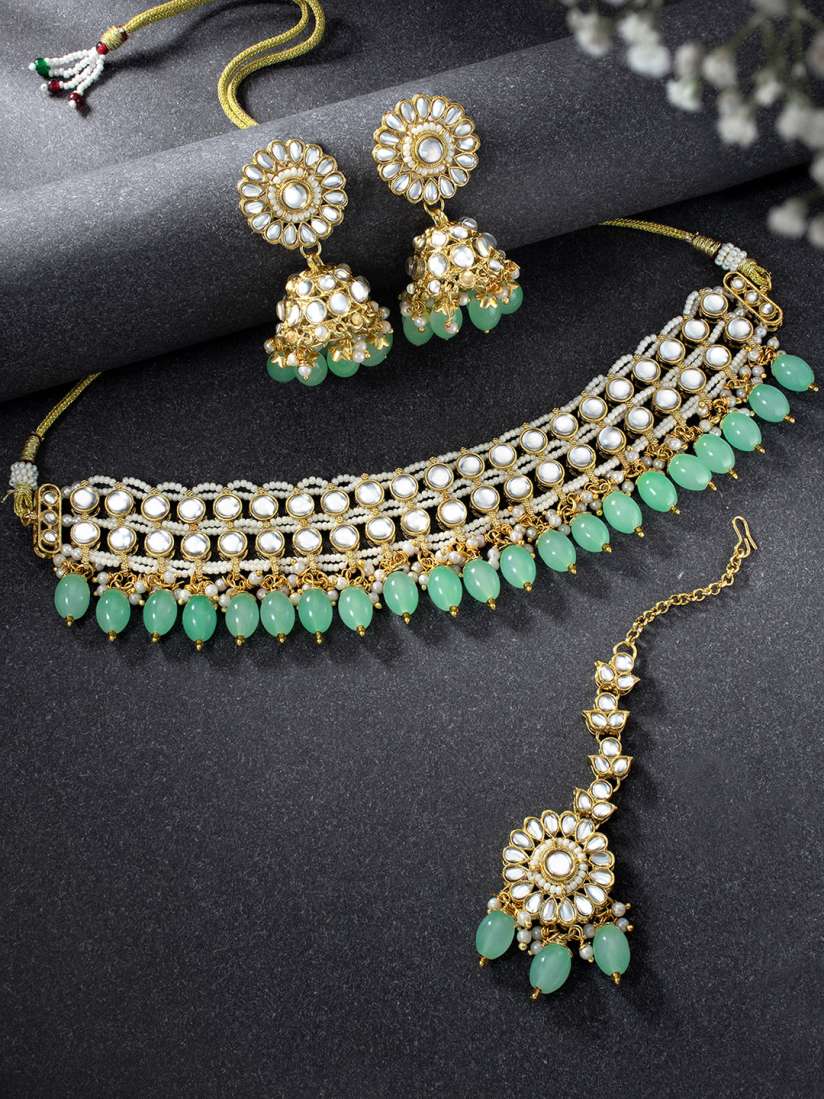 Buy Peora Gold Plated Kundan Jewellery Set Jewellery Set for Women 22704428 Myntra