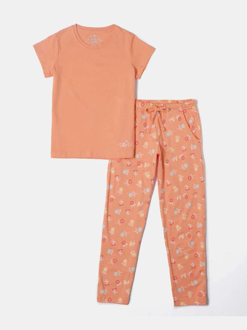 Buy Jockey Girls Super Combed Cotton Relaxed Fit Printed Night Suit Night suits for Girls 22711796 Myntra