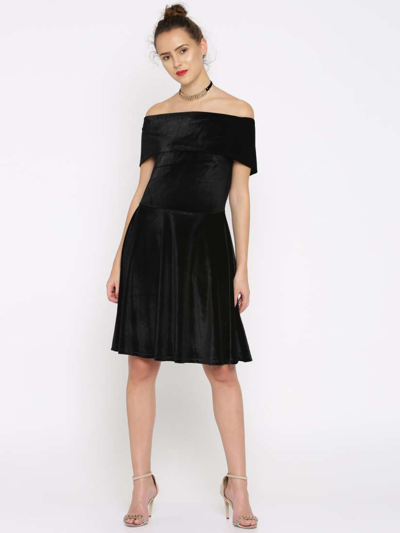 Womens black bardot dress cheap