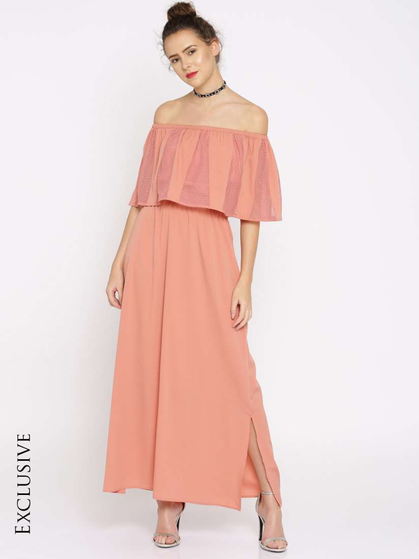 Myntra peach dress clearance