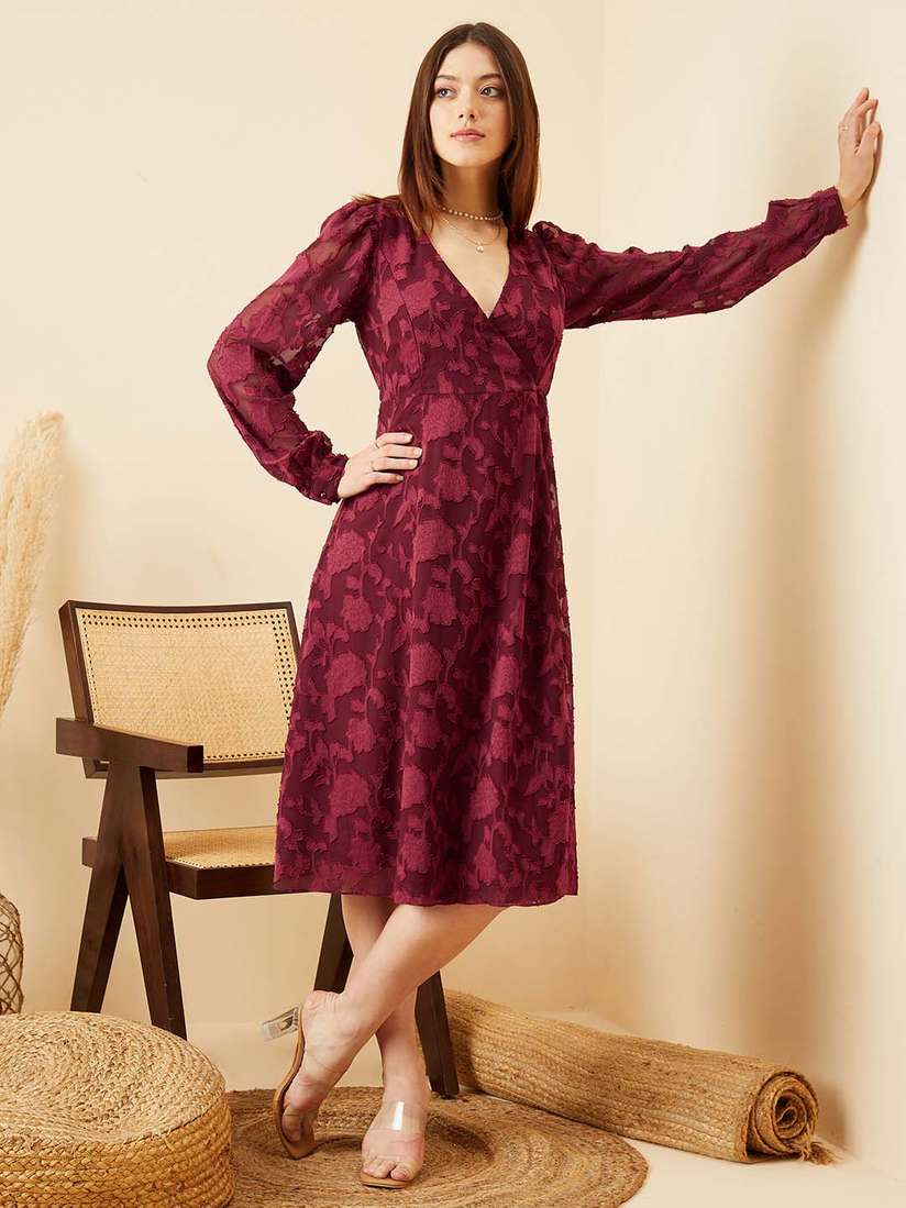 SANSeLF jacquard flower dress sanw21