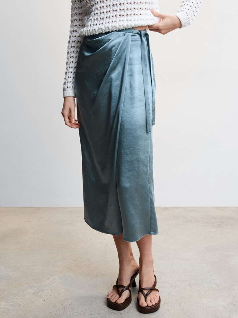 Buy MANGO Satin Wrap Midi skirt Skirts for Women 22729098 Myntra