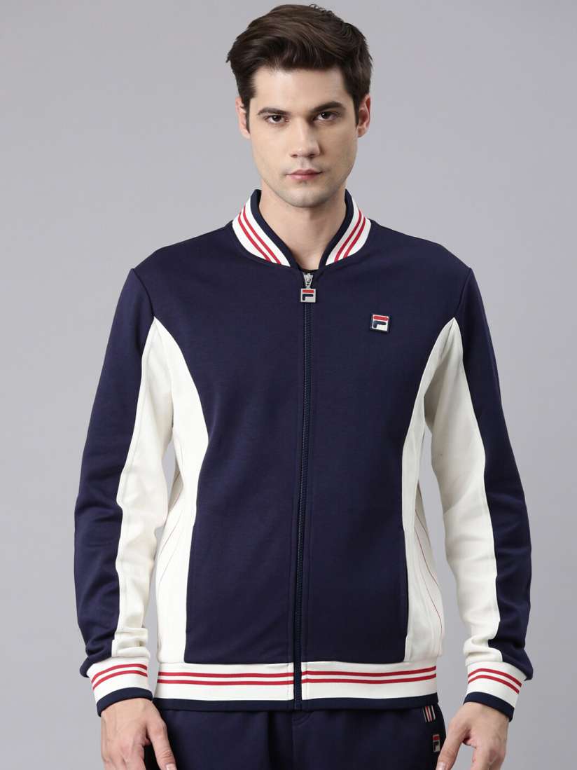 Buy FILA Colourblocked Mandarin Collar Cotton Varsity Jacket Jackets for Men 22731132 Myntra