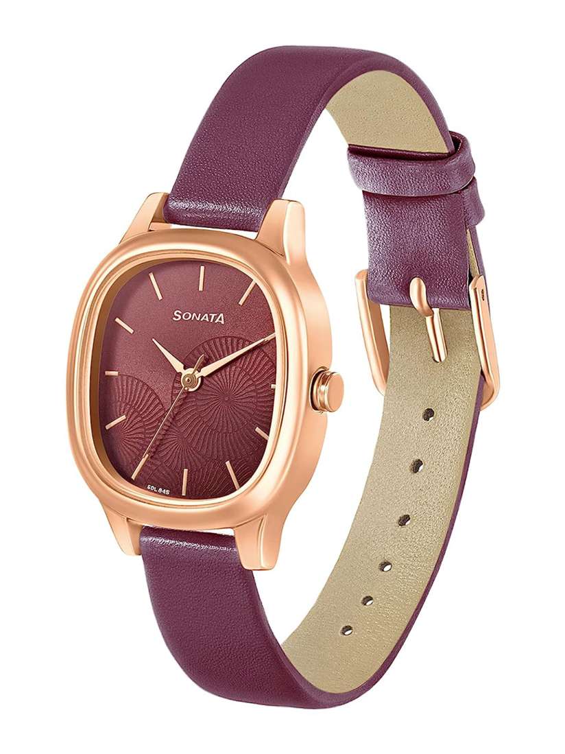 Sonata ladies watch leather belt top