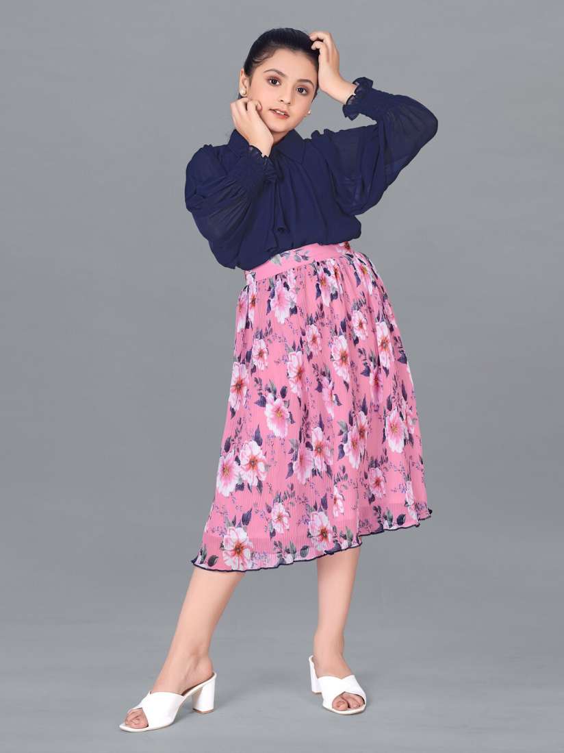 Buy FASHION DREAM Girls Shirt Collar Top with Skirt Clothing Set Clothing Set for Girls 22738696 Myntra