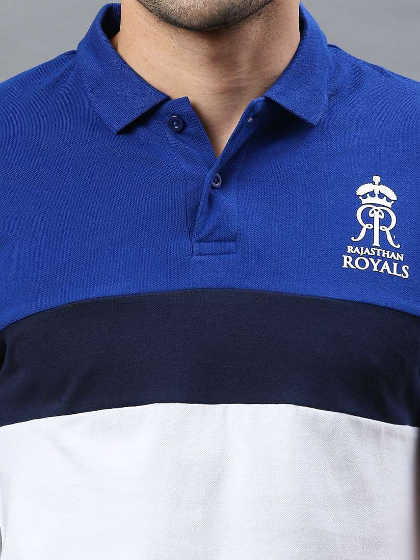Buy FanCode Rajasthan Royals Printed Polo Collar Cotton T shirt Tshirts for Men 22744730 Myntra