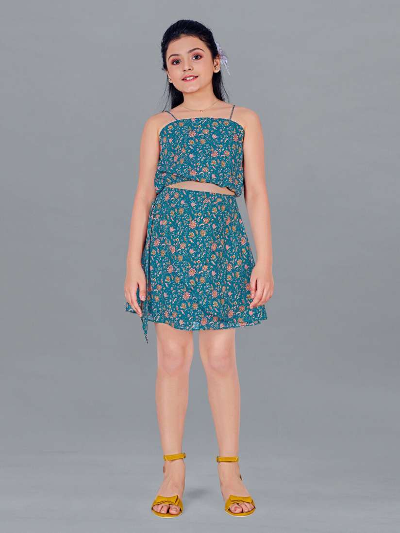 Buy FASHION DREAM Girls Printed Spaghetti Top with Layer Skirt Clothing Set for Girls 22745670 Myntra