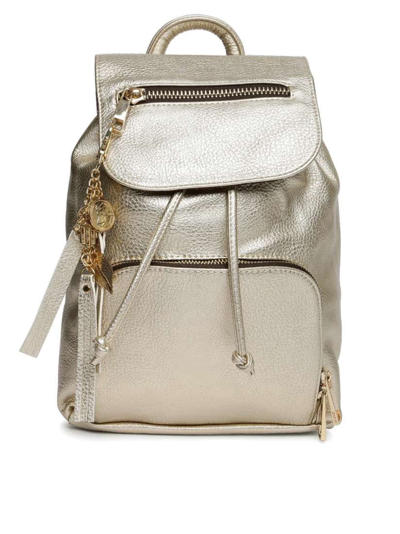 Aldo gold backpack top